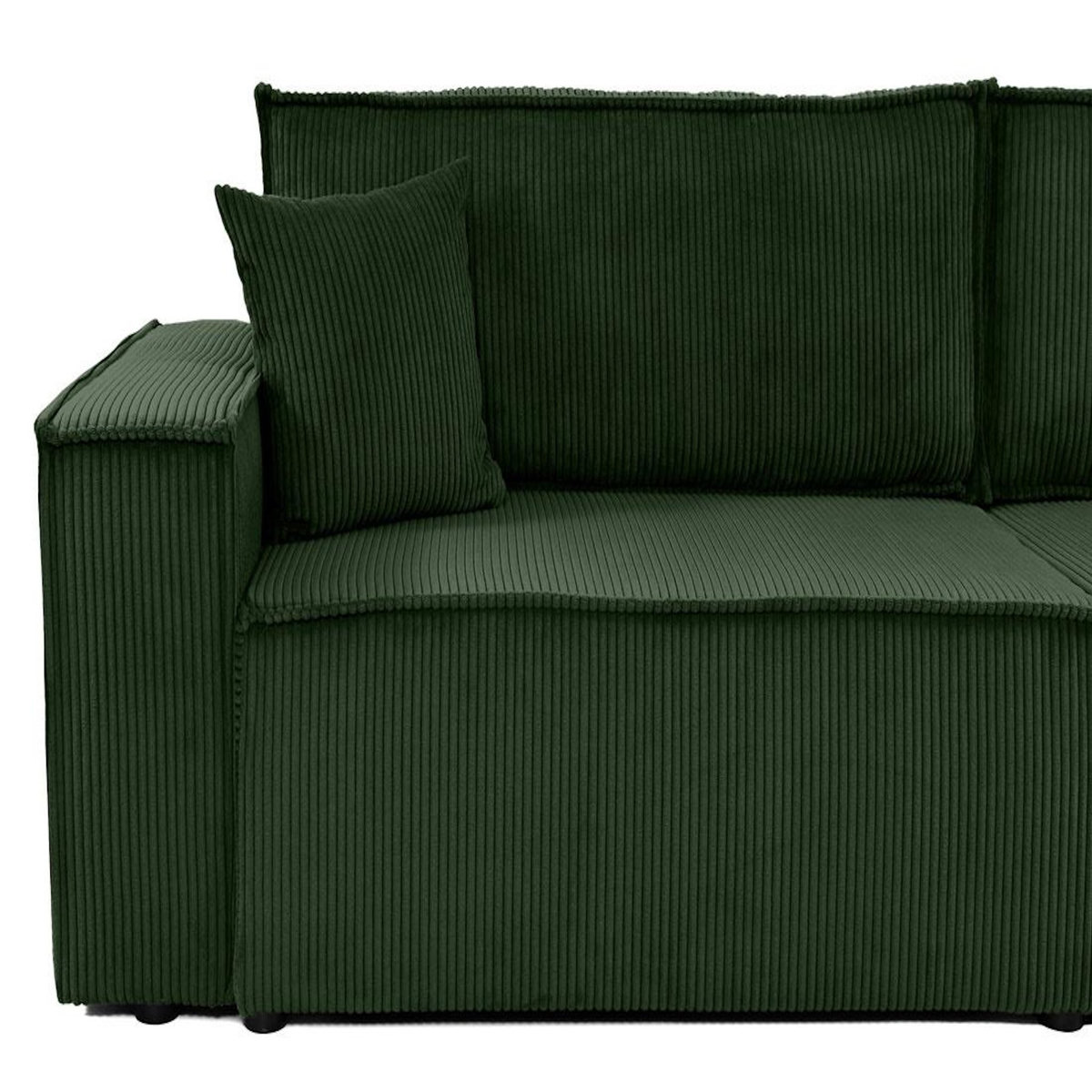 BEST MOBILIER Cezanne - canapé droit 3 places convertible avec coffre en velours côtelé