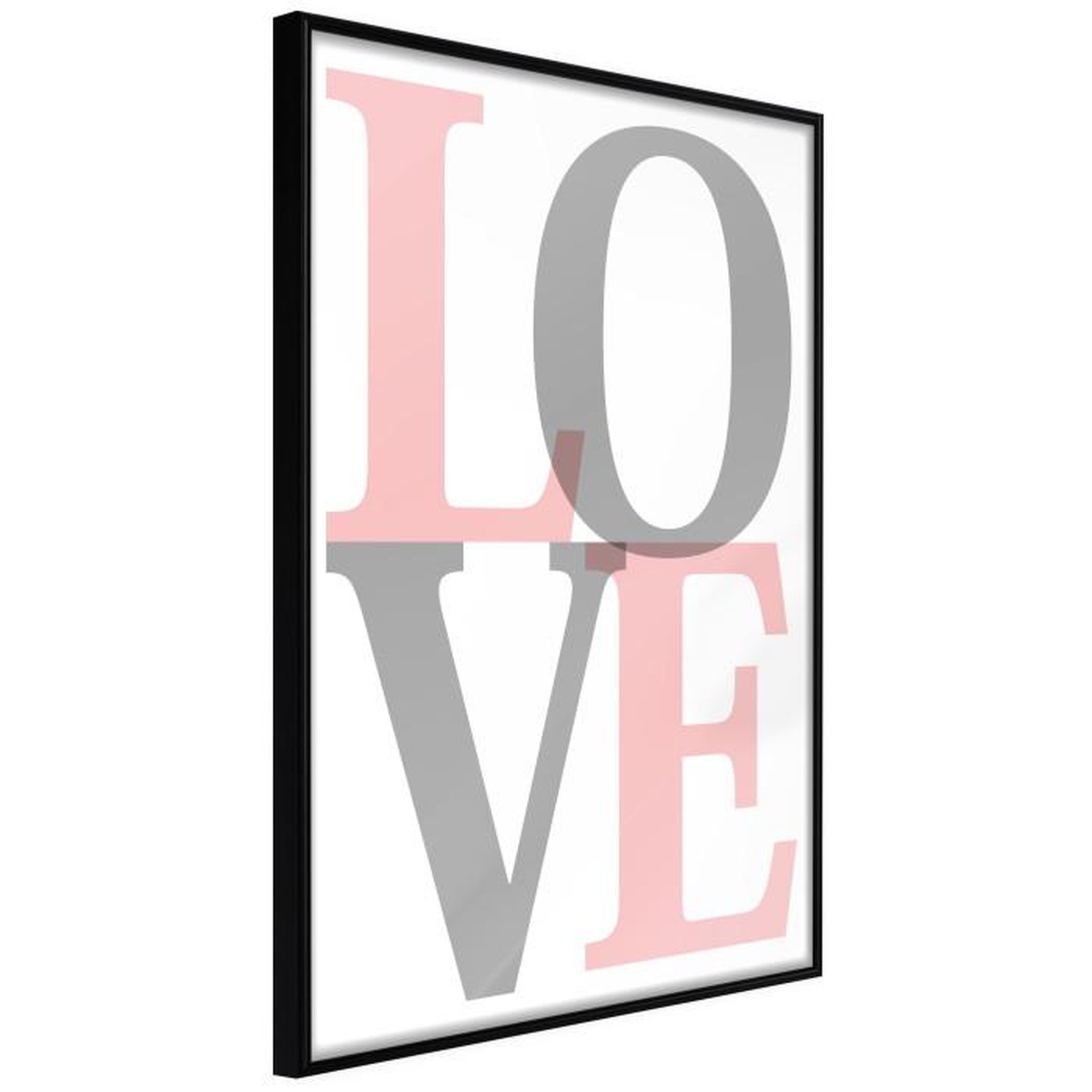 Paris Prix Affiche Murale Encadrée  Grey-Pink Love. Coloris disponibles : Jaune, Noir