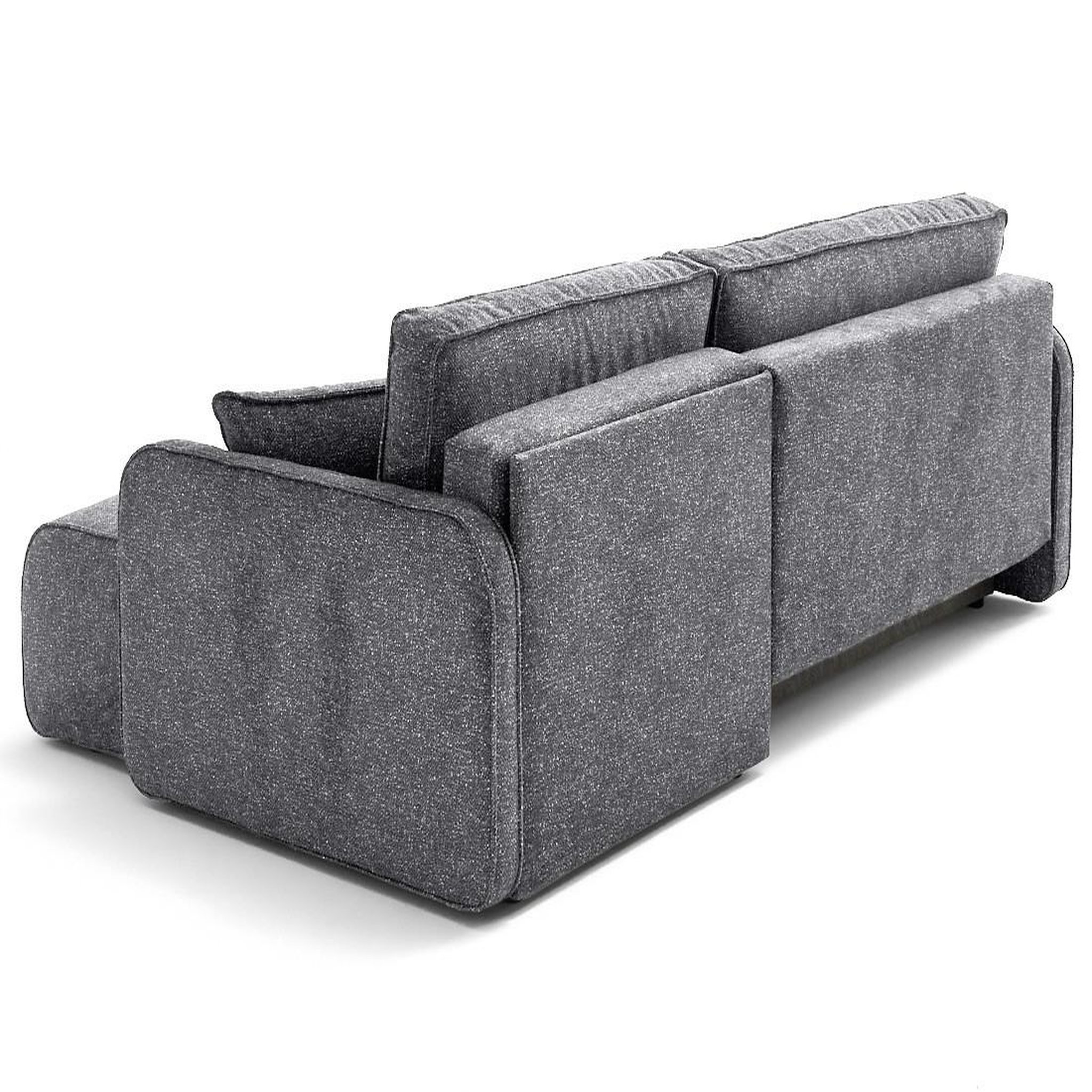 Voir la diapositive 6 : LISA DESIGN Apolline - canapé d'angle réversible 4 places convertible avec coffres en tissu moucheté