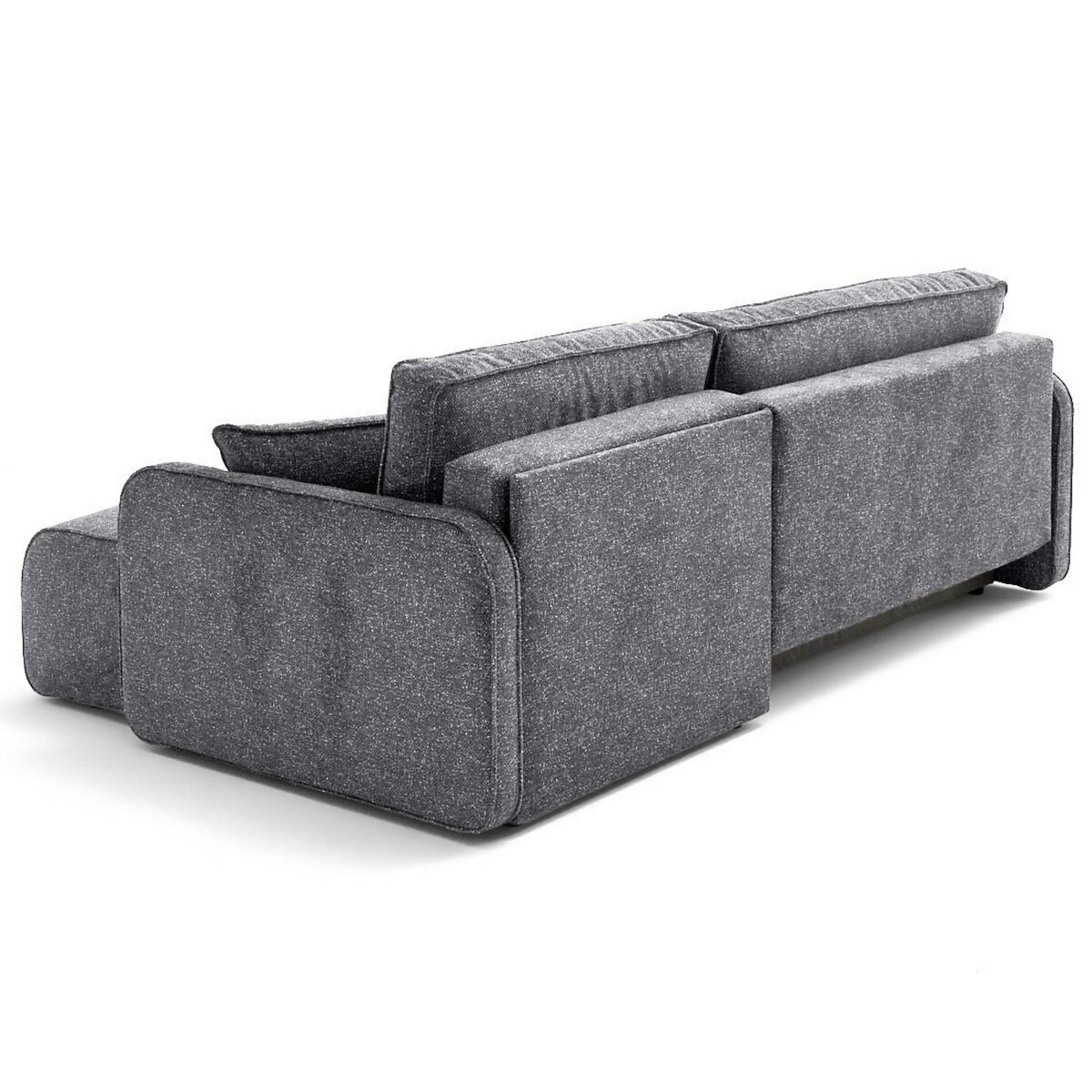 LISA DESIGN Apolline - canapé d'angle réversible 4 places convertible avec coffres en tissu moucheté