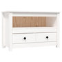 Voir la diapositive 2 : VIDAXL Meuble TV Blanc 79x35x52 cm Bois de pin massif