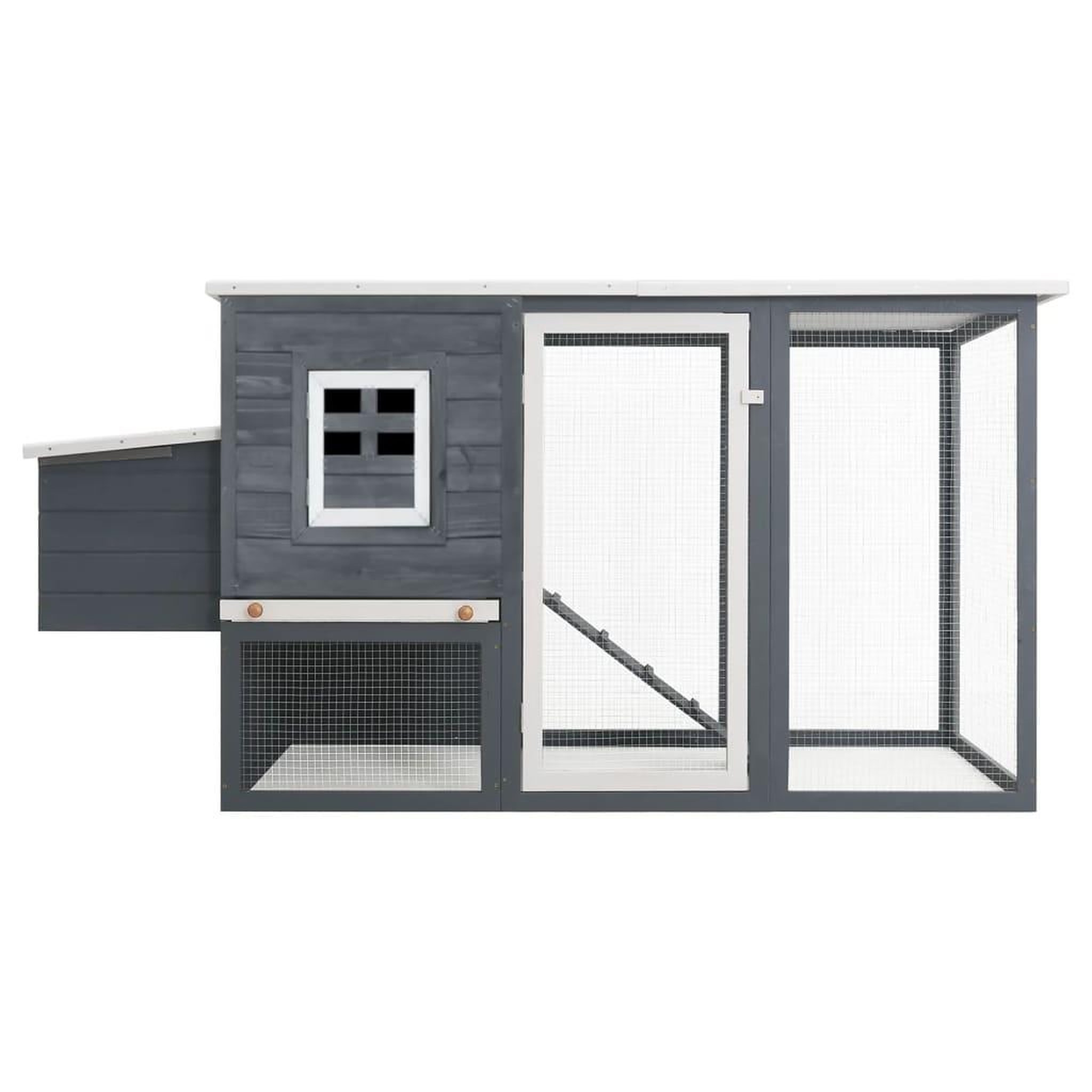 Voir la diapositive 2 : VIDAXL Poulailler d'exterieur avec 1 nichoir Gris Bois
