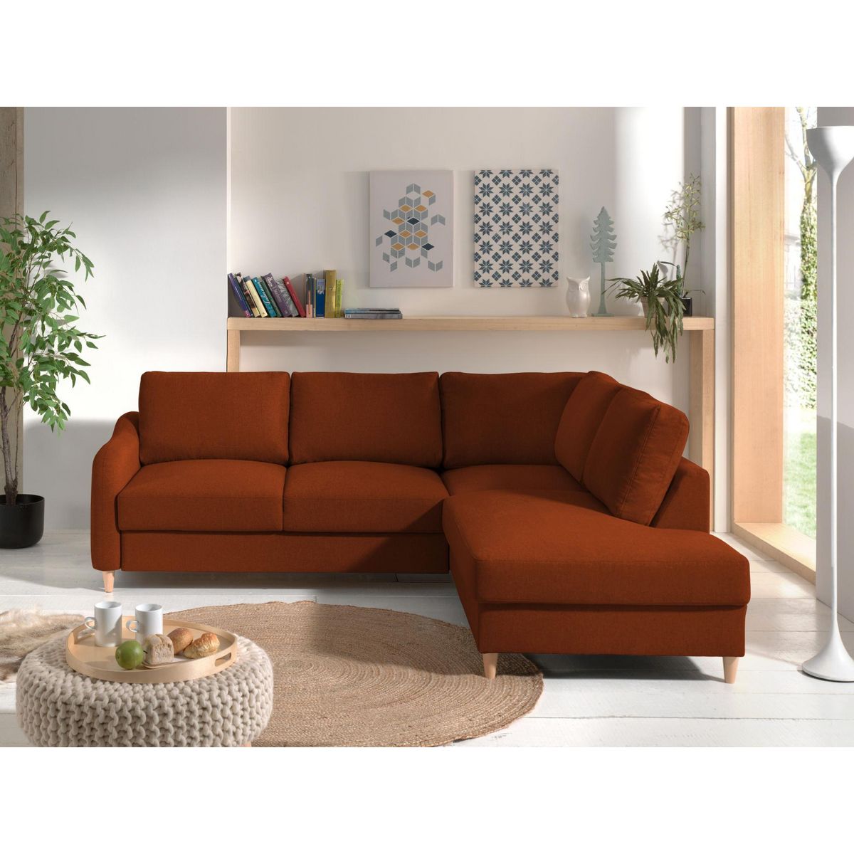 LISA DESIGN Will - canapé d'angle droit - convertible - 5 places - en tissu