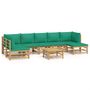 Voir la diapositive 2 : VIDAXL Salon de jardin 8 pcs avec coussins vert bambou