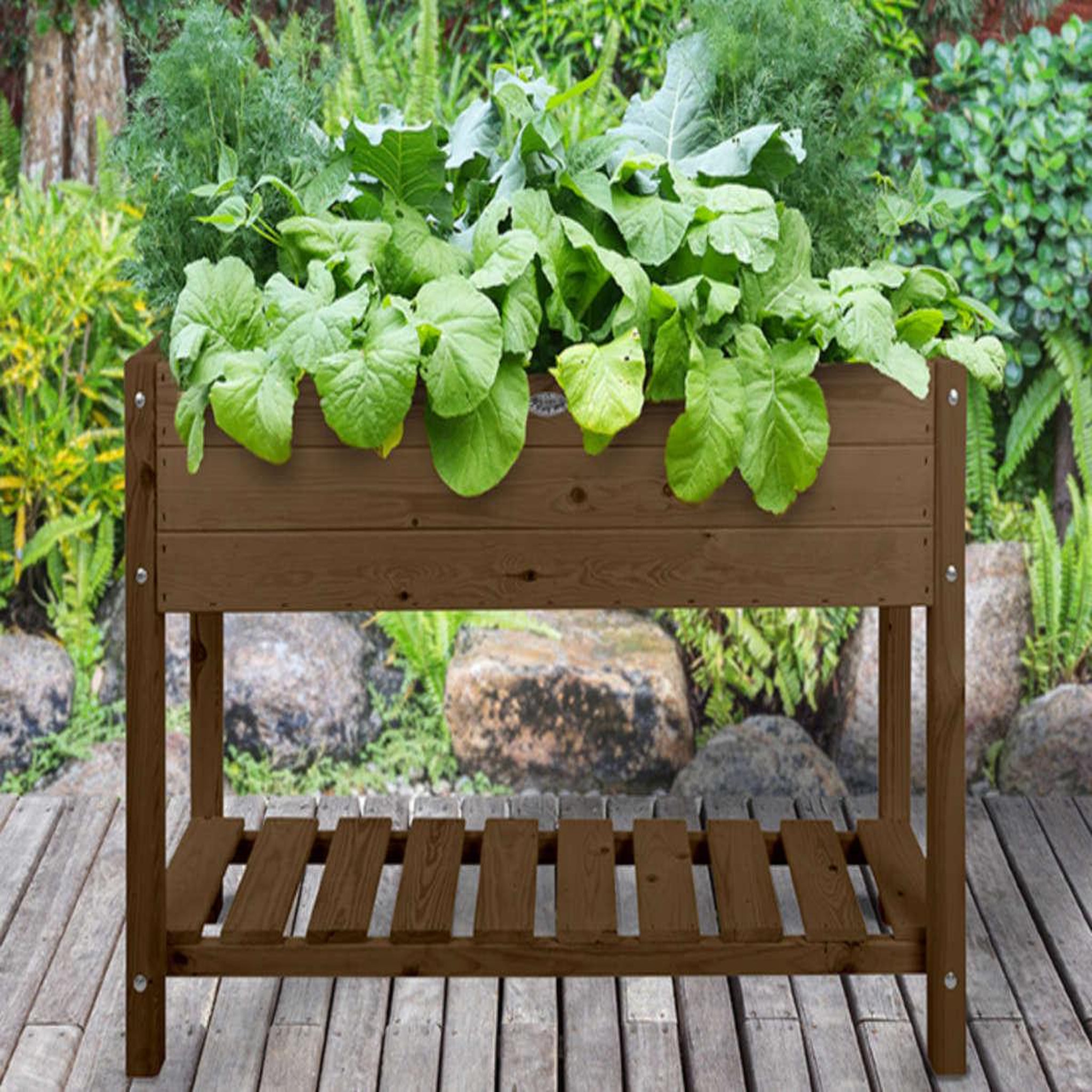 Voir la diapositive 3 : ESSCHERT DESIGN Carré potager en bois marron l - esschert design