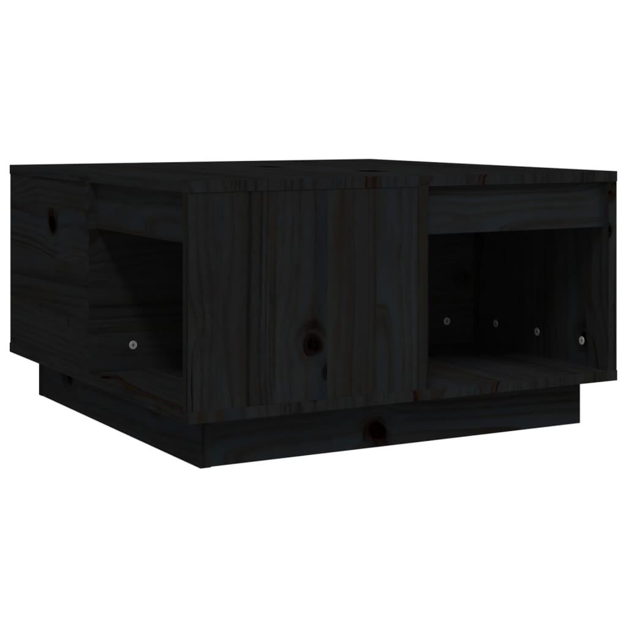 Voir la diapositive 2 : VIDAXL Table basse Noir 60x61x32,5 cm Bois massif de pin