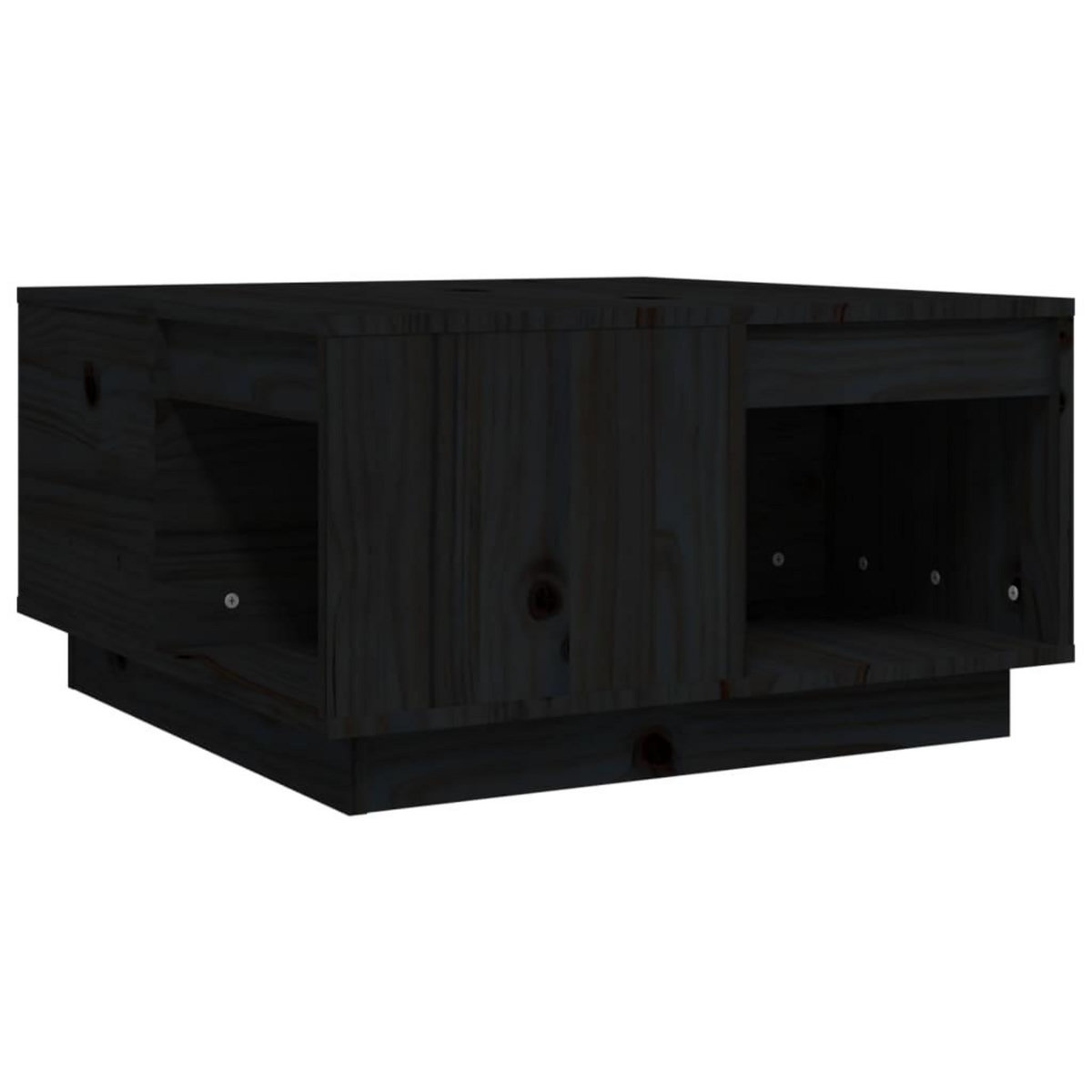 VIDAXL Table basse Noir 60x61x32,5 cm Bois massif de pin