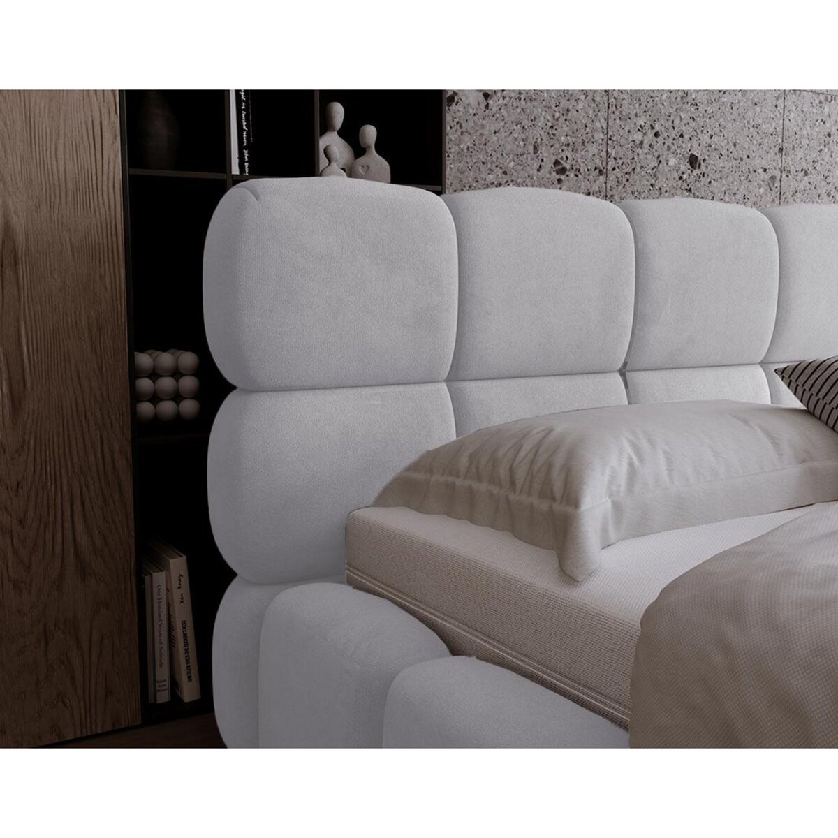 BEST MOBILIER Mariposa - lit coffre - 180x200 cm - sommier inclus - en velours