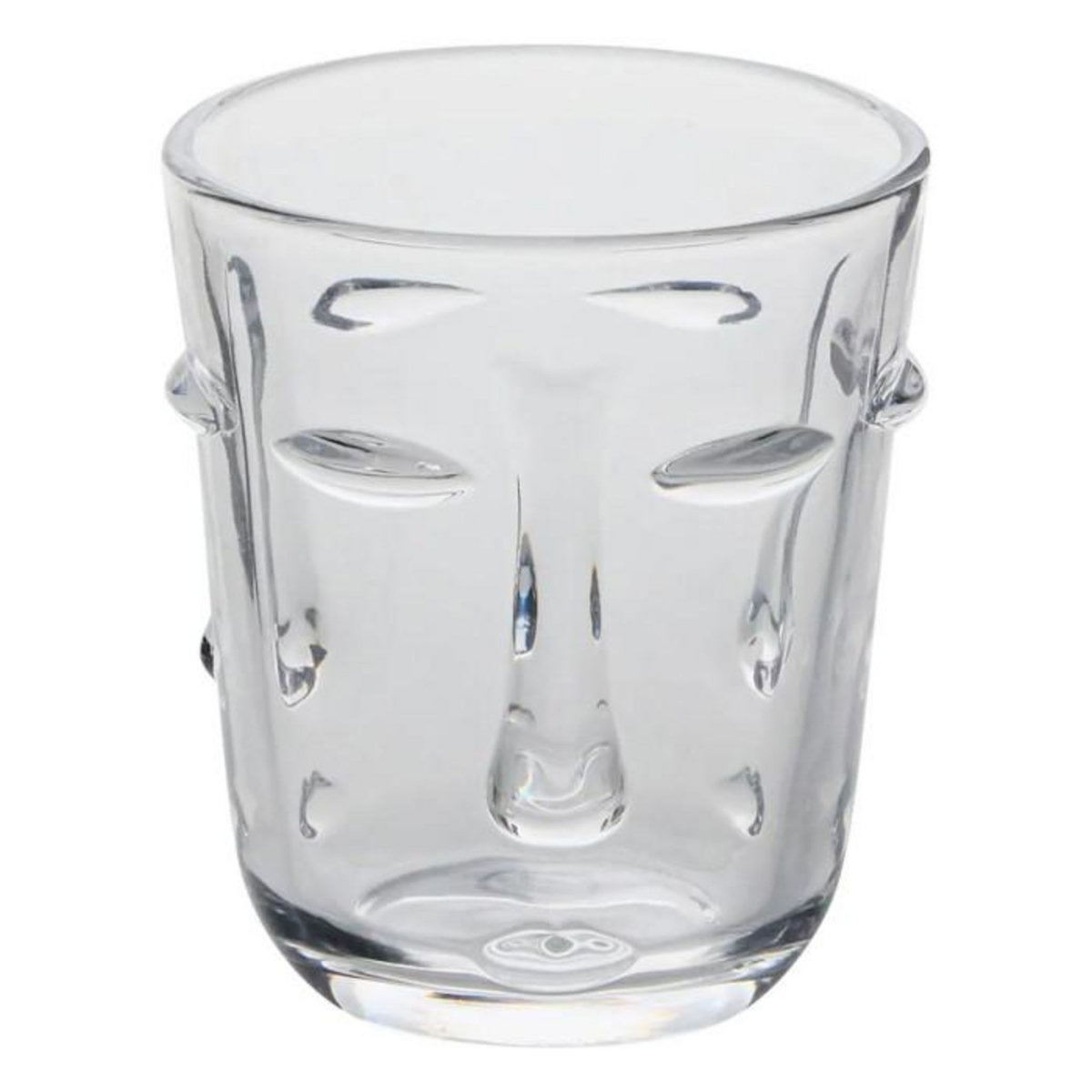 SECRET DE GOURMET Lot de 6 Gobelets Bas  Visage  30cl Transparent