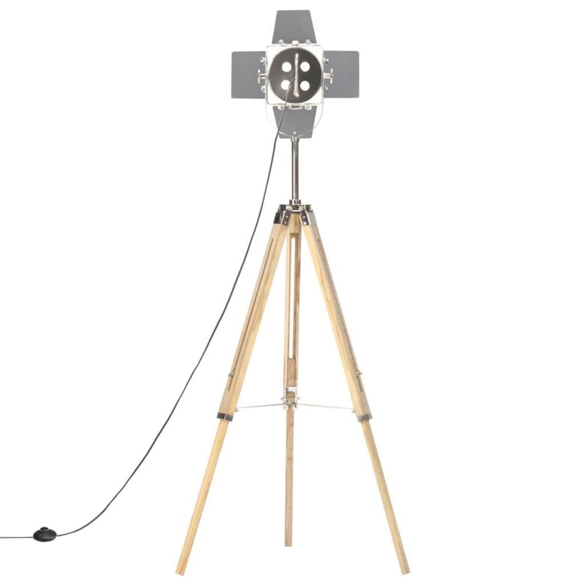 VIDAXL Lampadaire a trepied bois de manguier massif 140 cm