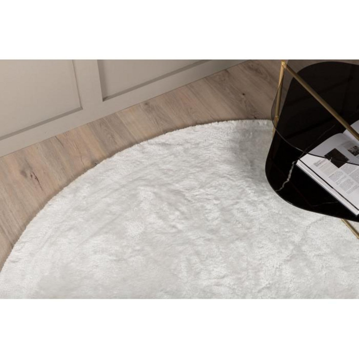 Paris Prix Tapis Rond Uni  Blanca  200cm Blanc