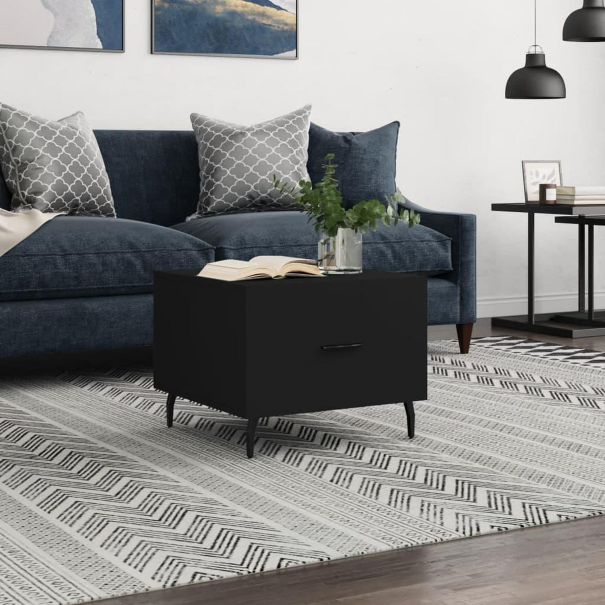 VIDAXL Table basse Noir 50x50x40 cm Bois d'ingenierie