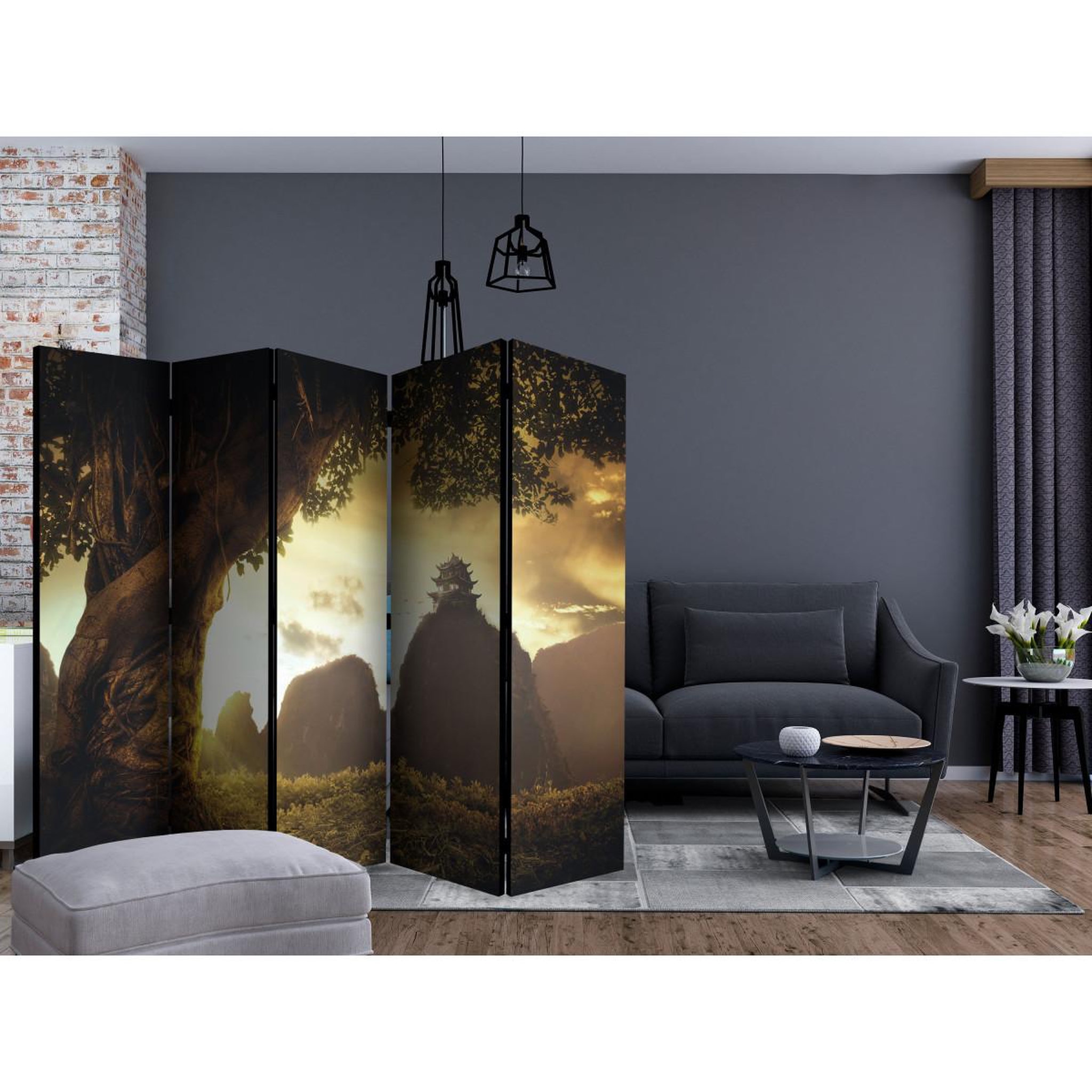 Voir la diapositive 2 : Paris Prix Paravent 5 volets  mysterious china  172x225cm