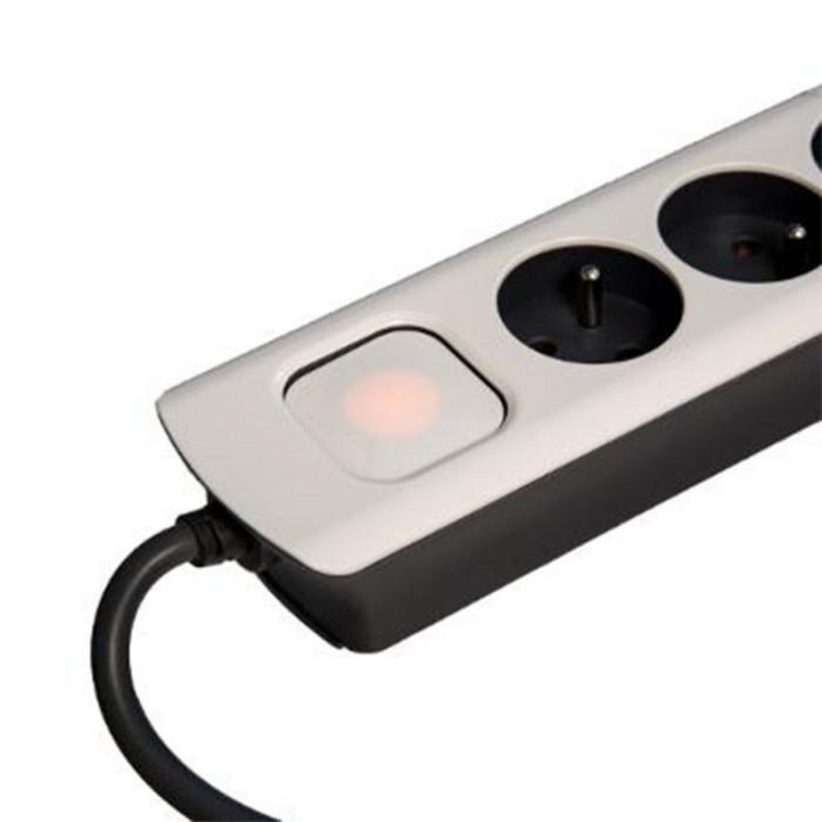 SMART SYSTEM Multiprise  6 Prises Terre  1,5M Blanc & Gris