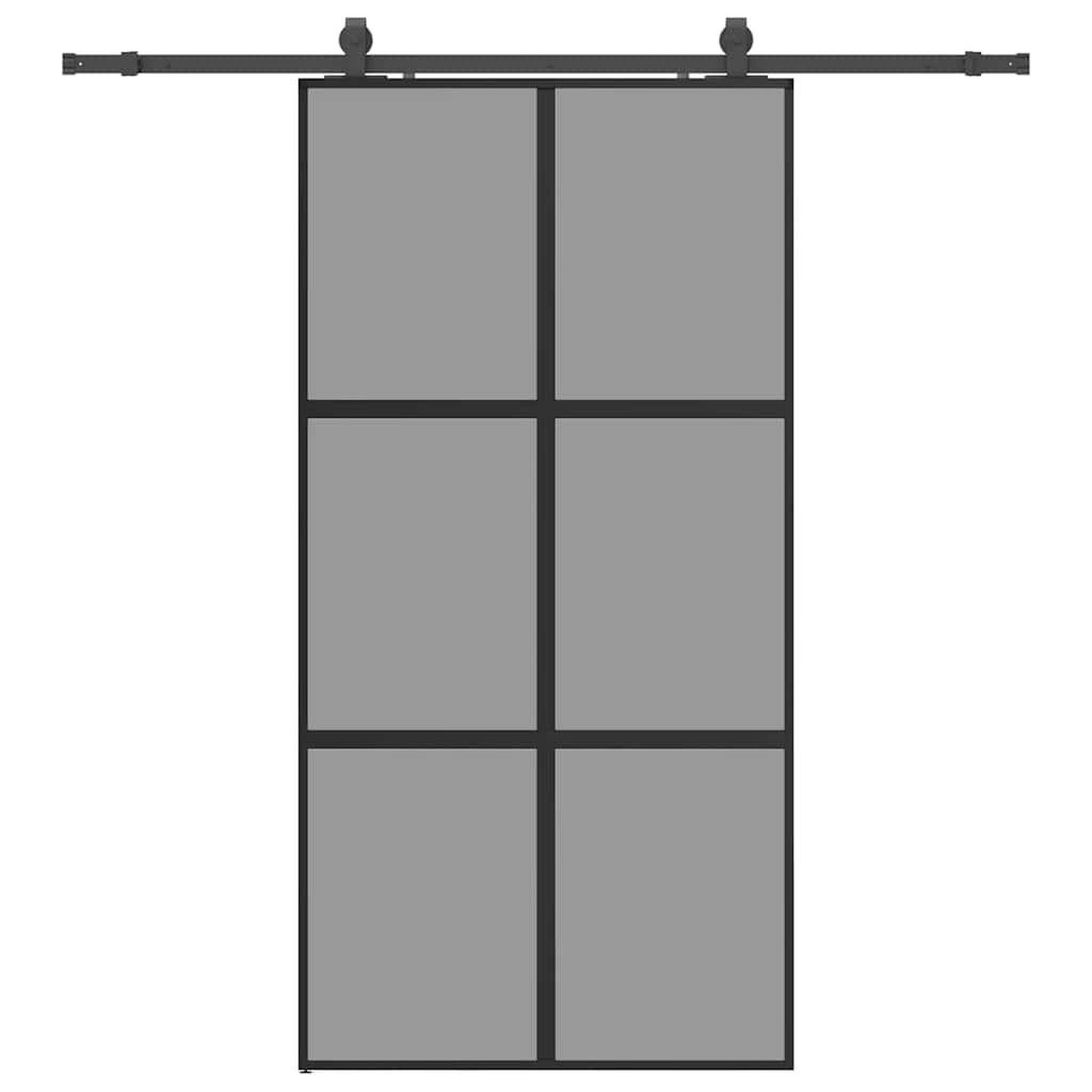Voir la diapositive 2 : VIDAXL Porte coulissante avec kit de quincaillerie noir 102,5x205 cm