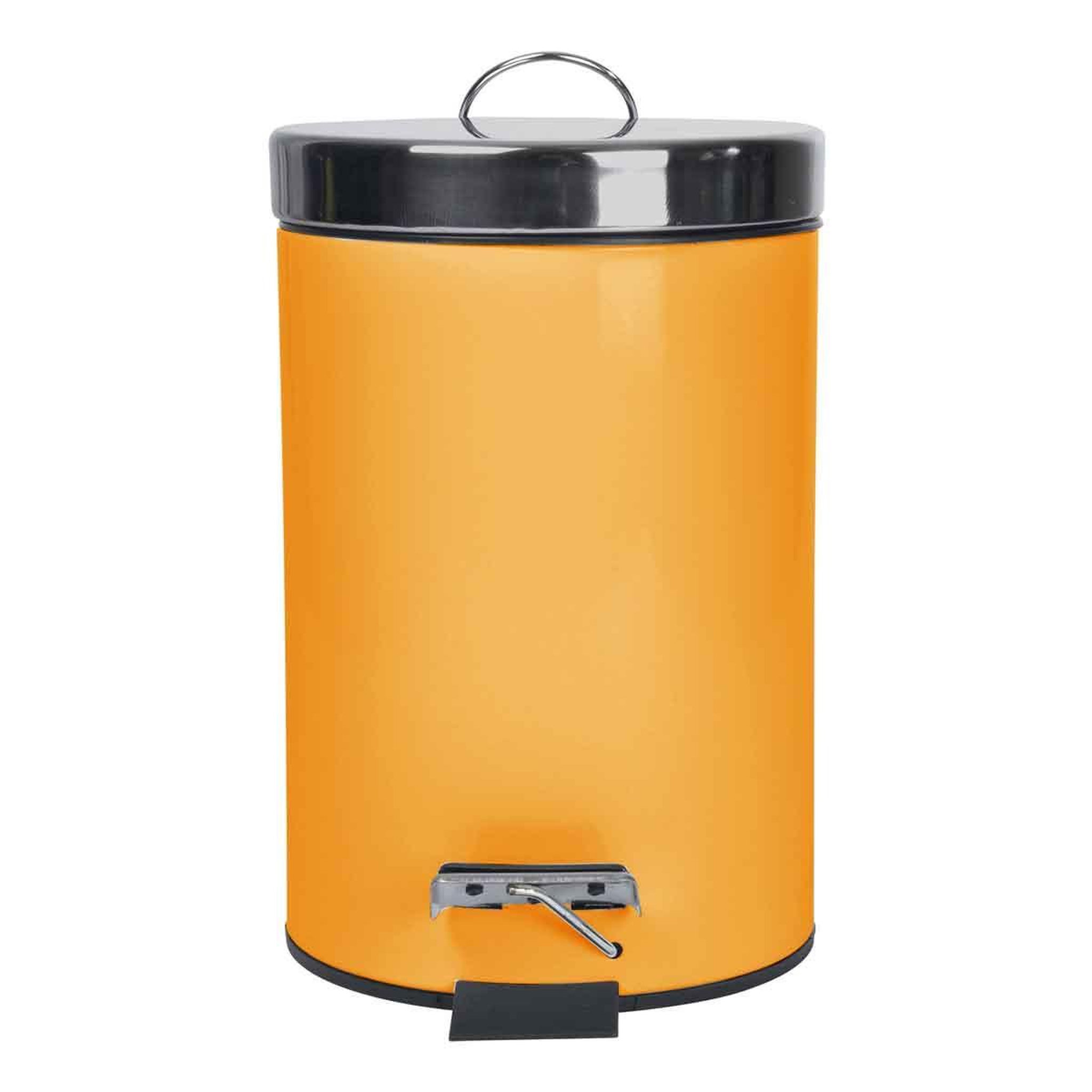 Voir la diapositive 2 : Douceur d'Intérieur Poubelle de salle de bain  metalia  3l ocre