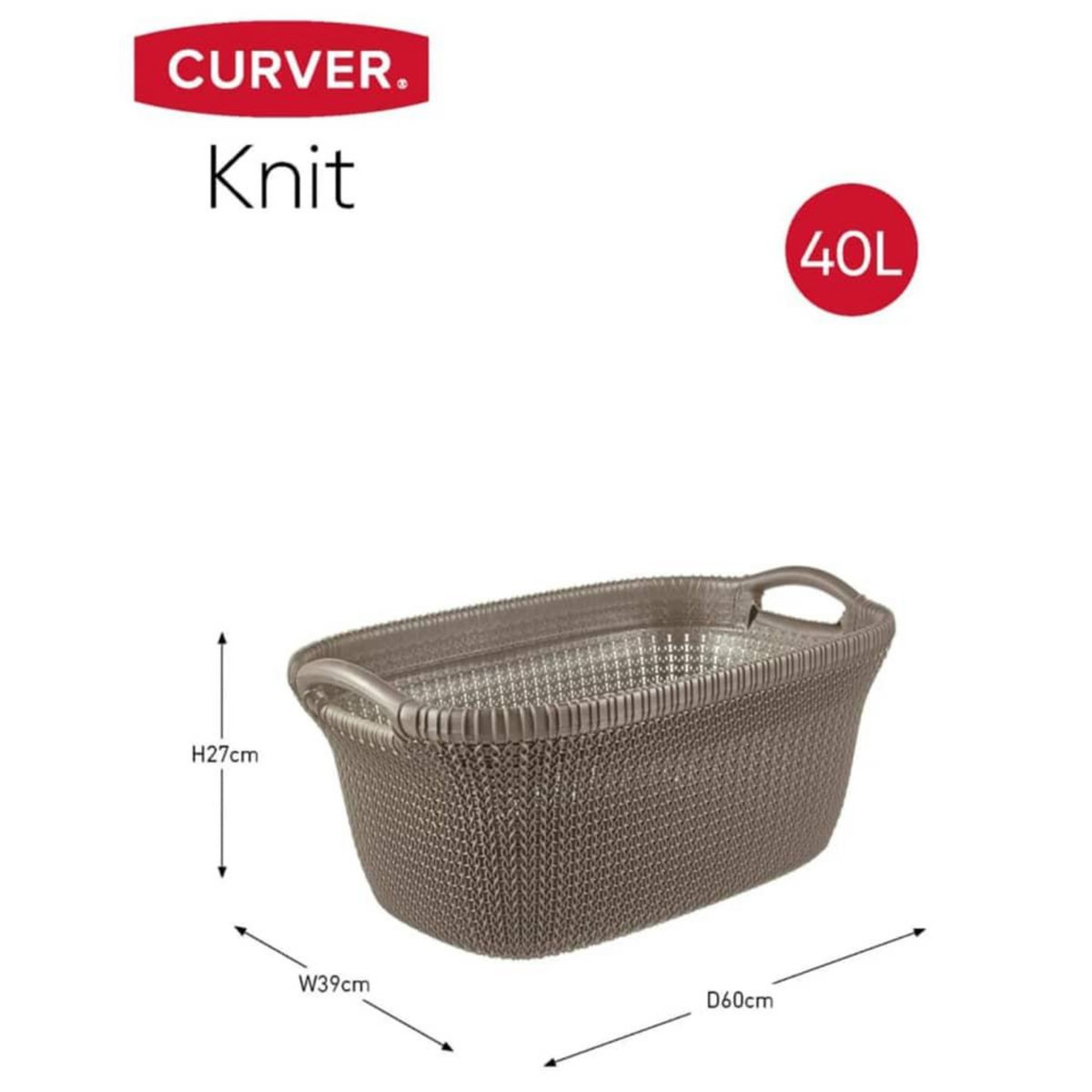 CURVER Curver Panier a linge Knit 40 L Marron metallique