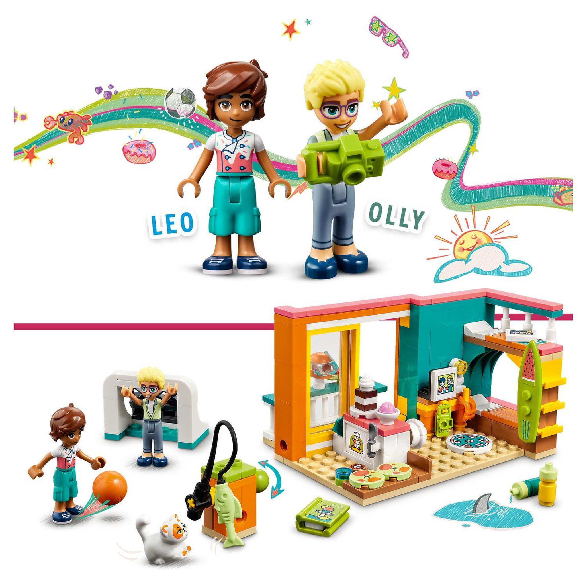 Voir la diapositive 5 : LEGO Friends 41754 La chambre de Léo, Jouet sur la Pâtisserie, avec Mini-Poupée, Accessoires & Animal de Compagnie