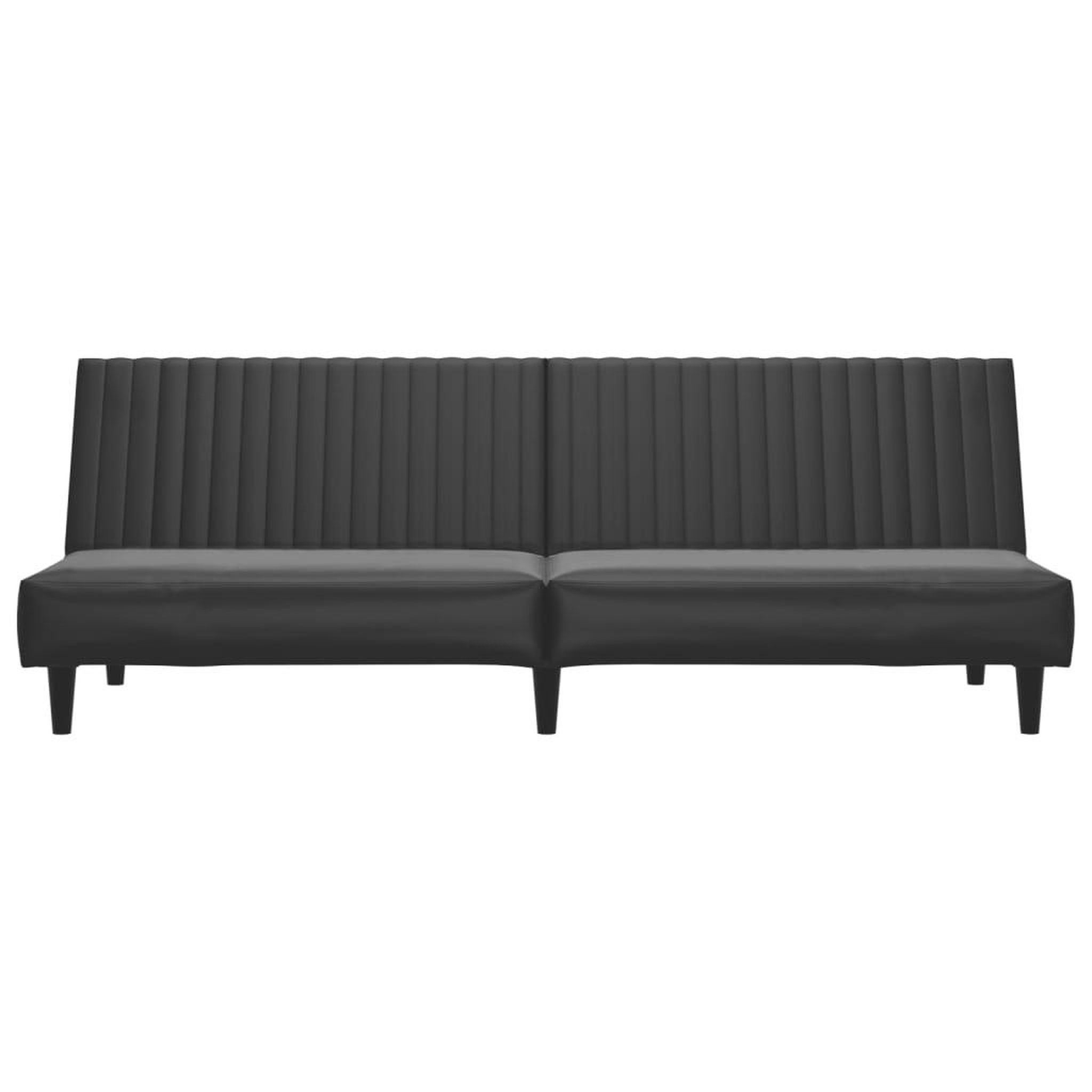 Voir la diapositive 5 : VIDAXL Canape-lit 2 places noir similicuir