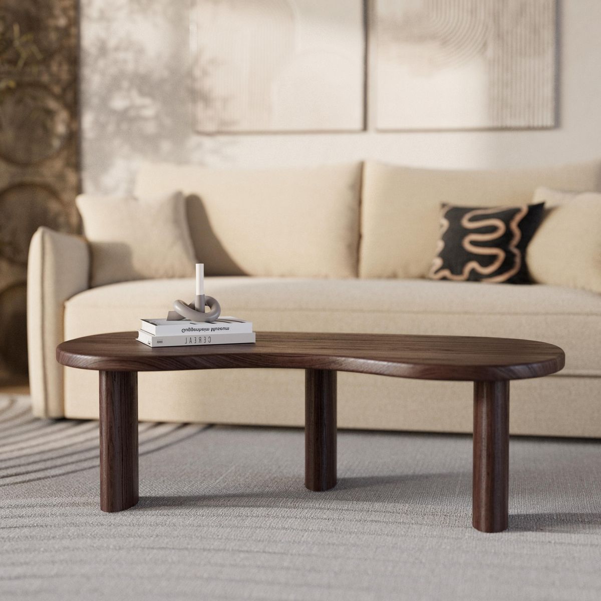 Rendez vous déco Table basse organique en bois massif de mindi - Brandan