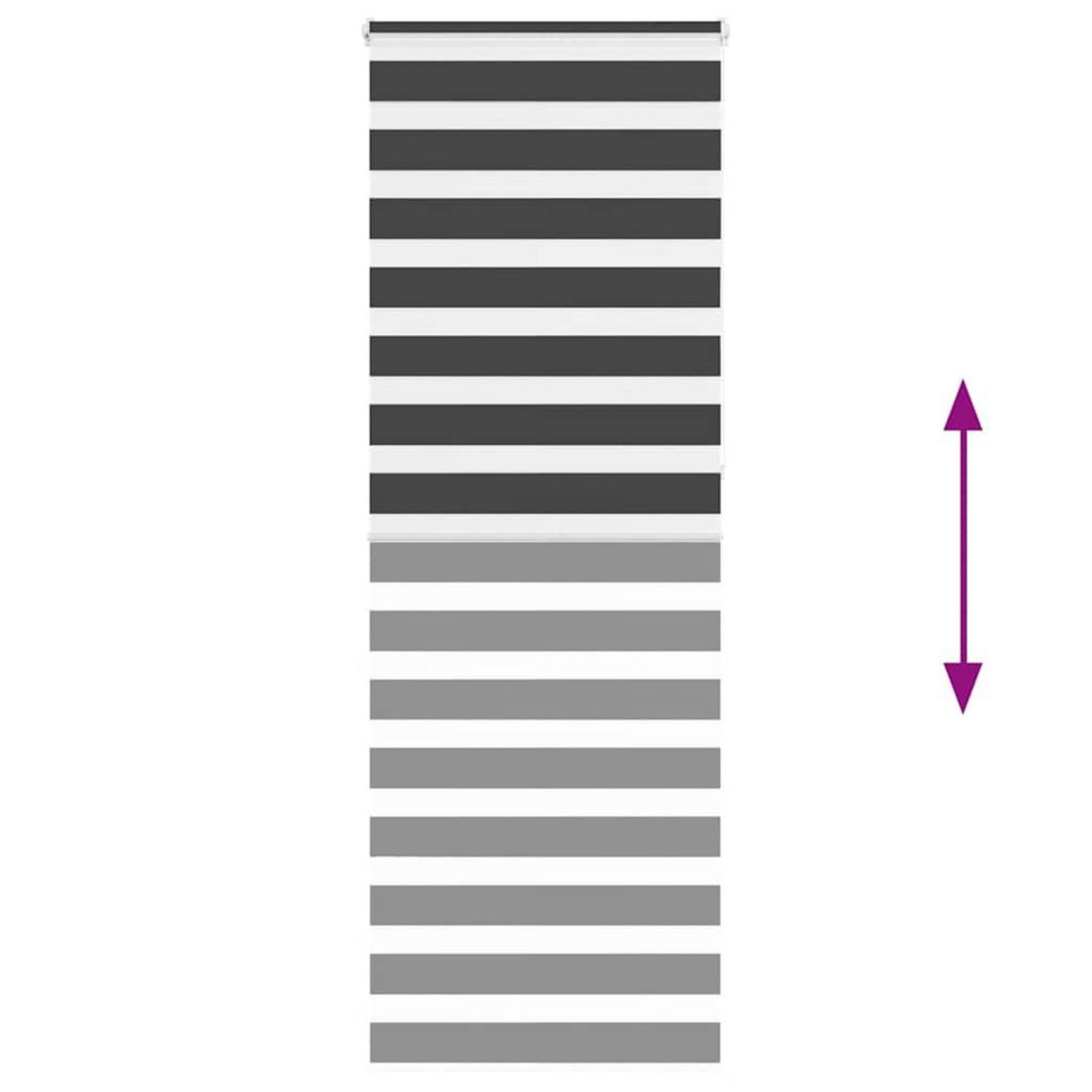 VIDAXL Store zebre noir 70x230 cm largeur du tissu 65,9 cm polyester