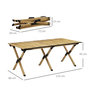 Voir la diapositive 3 : OUTSUNNY Table de camping pique-nique pliable - plateau enroulable - acier alu aspect bois naturel