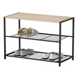 FORNORD Etagère range chaussures 2 niveaux 63x30xh43cm