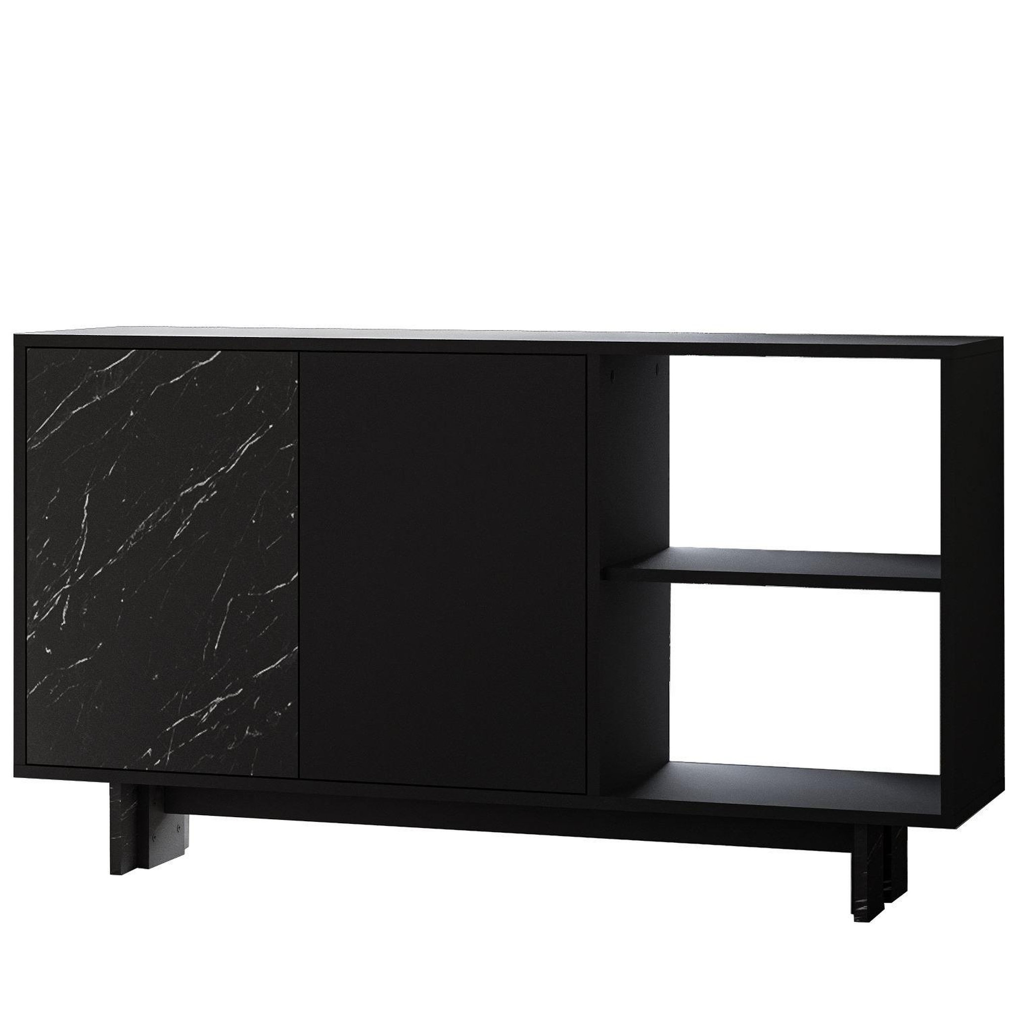 Habitat et Jardin Buffet en bois  ravello  - 140 x 35 x 80 cm - noir