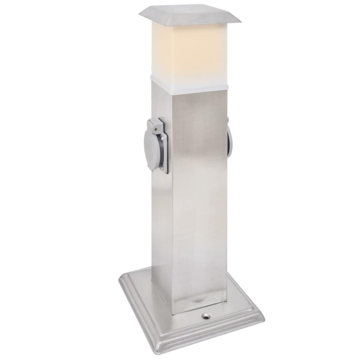 VIDAXL Pilier de prise de jardin  avec lampe Acier inoxydable