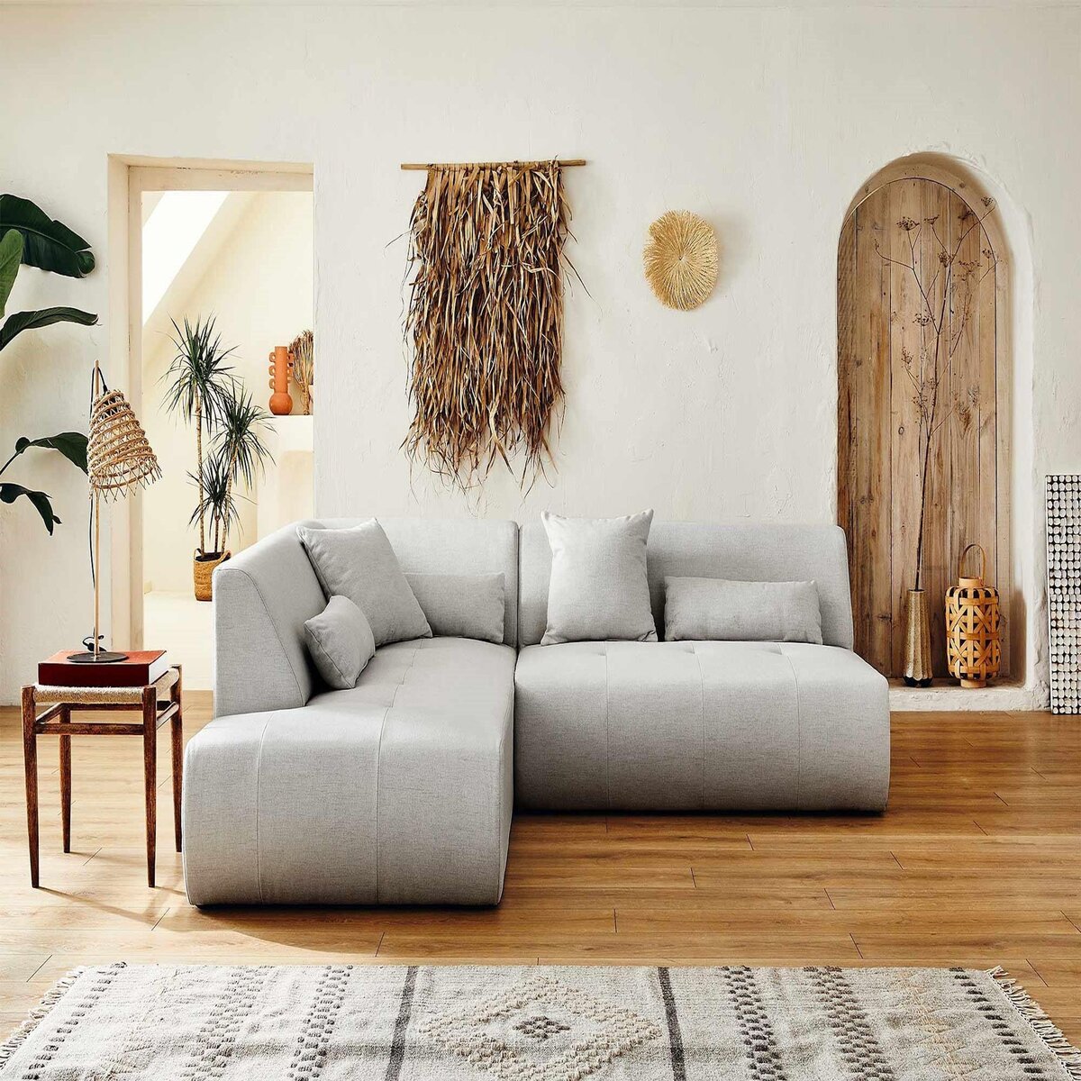 LISA DESIGN Onyx - canapé modulable d'angle gauche 5 places - en tissu