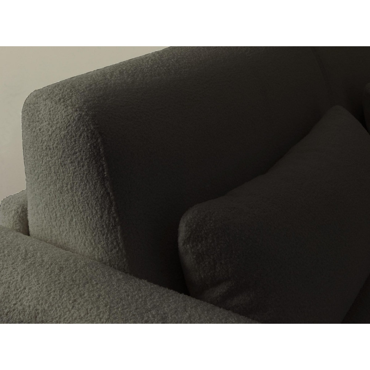 LISA DESIGN Owen - canapé 3 places convertible express couchage quotidien 140 cm matelas 12 cm en tissu bouclette