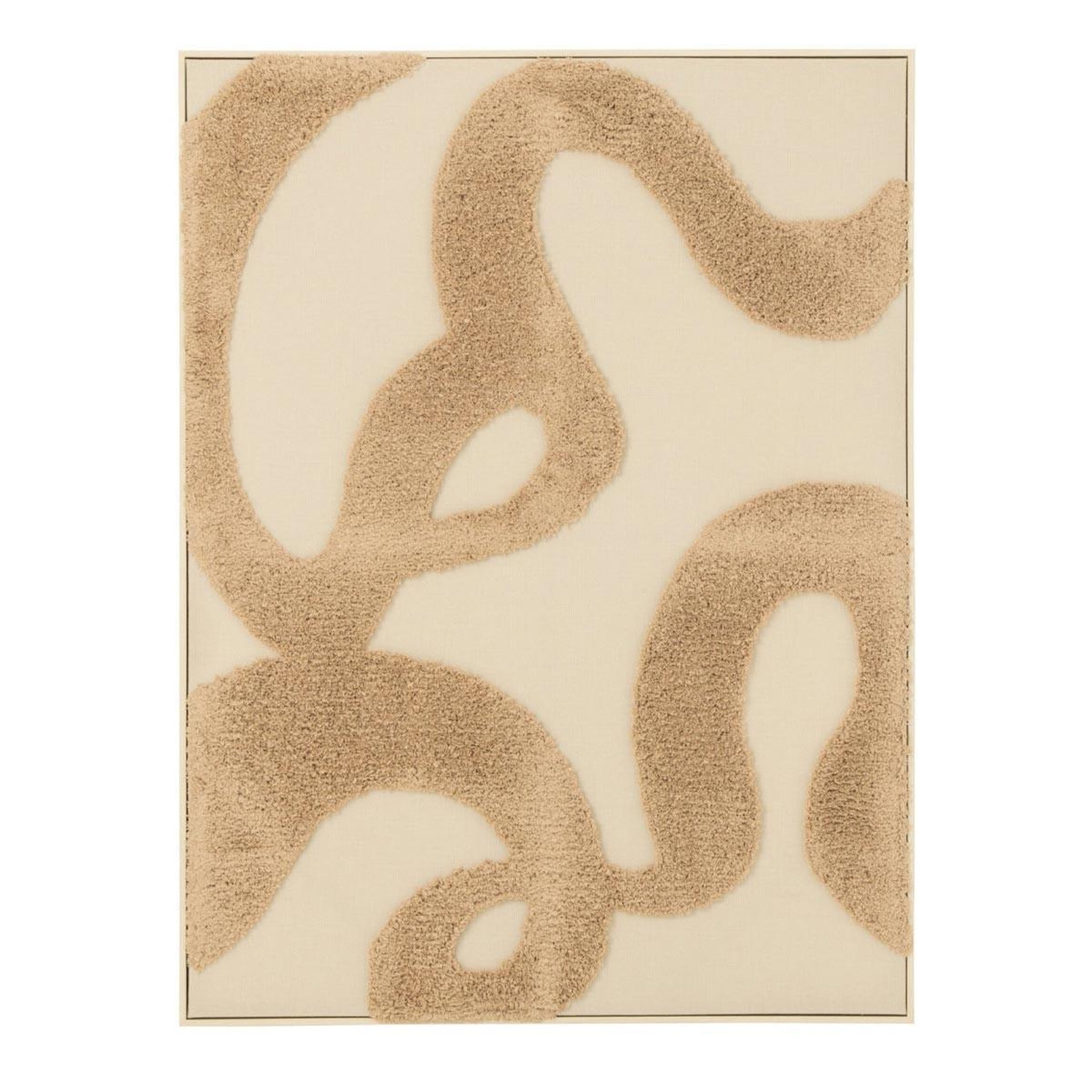 J-LINE Tableau déco  tufté  80x100cm beige & marron