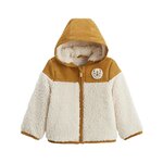 Petit Béguin Veste enfant intérieur polaire avec capuche Charly. Coloris disponibles : Marron