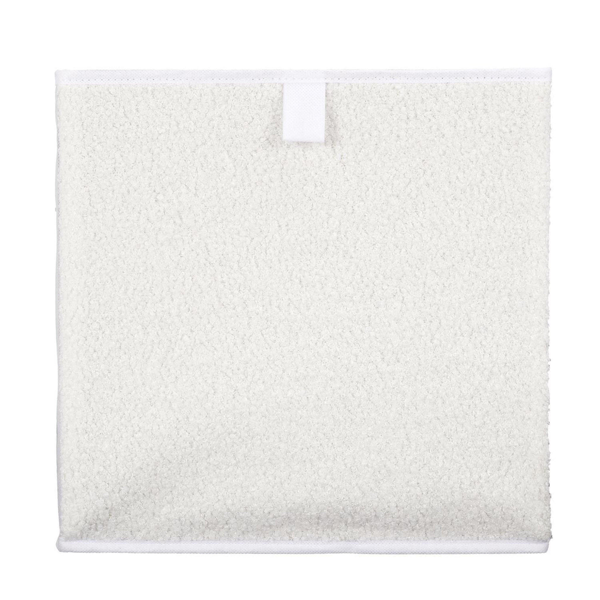 Voir la diapositive 3 : TOILINUX Lot de 2 cubes de rangement pliable bouclette - 30 x 30 cm - beige