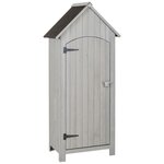 OUTSUNNY Armoire abri de jardin remise pour outils 3 étagères porte loquet toit pente bitumé dim. 77L x 54l x 179H cm bois sapin pré-huilé gris