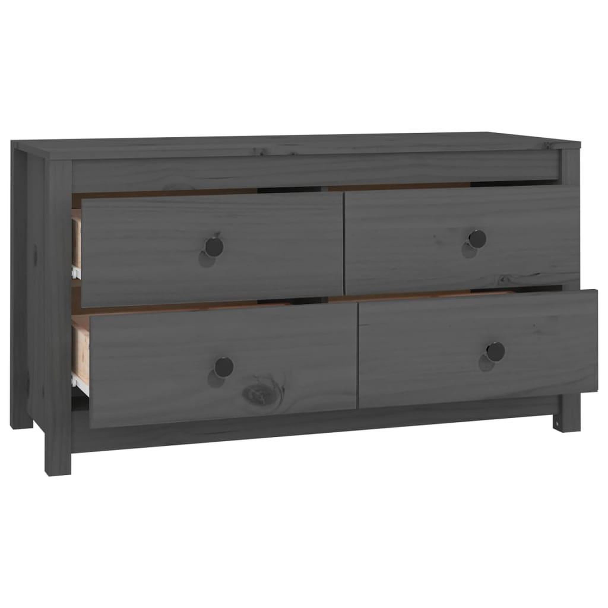 Voir la diapositive 3 : VIDAXL Armoire laterale Gris 100x40x54 cm Bois de pin massif