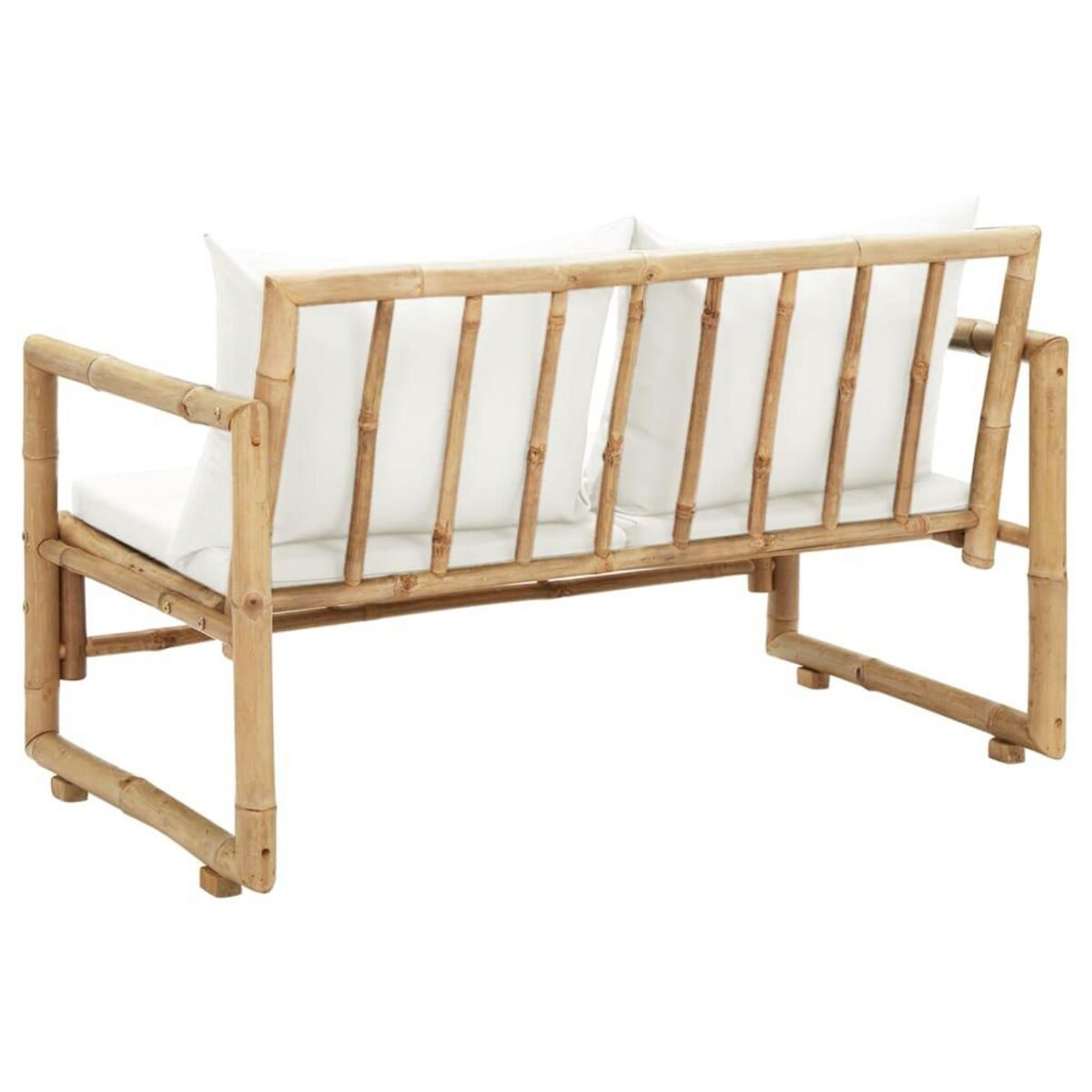 VIDAXL Canape de jardin a 2 places avec coussins Bambou