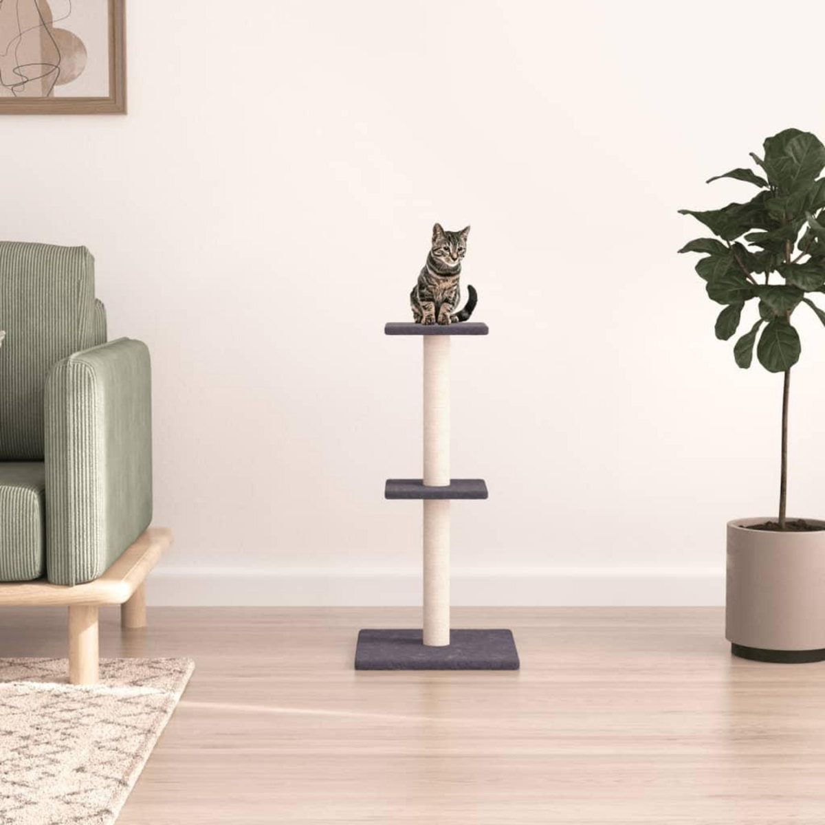 VIDAXL Arbre a chat avec griffoirs en sisal gris fonce 73 cm