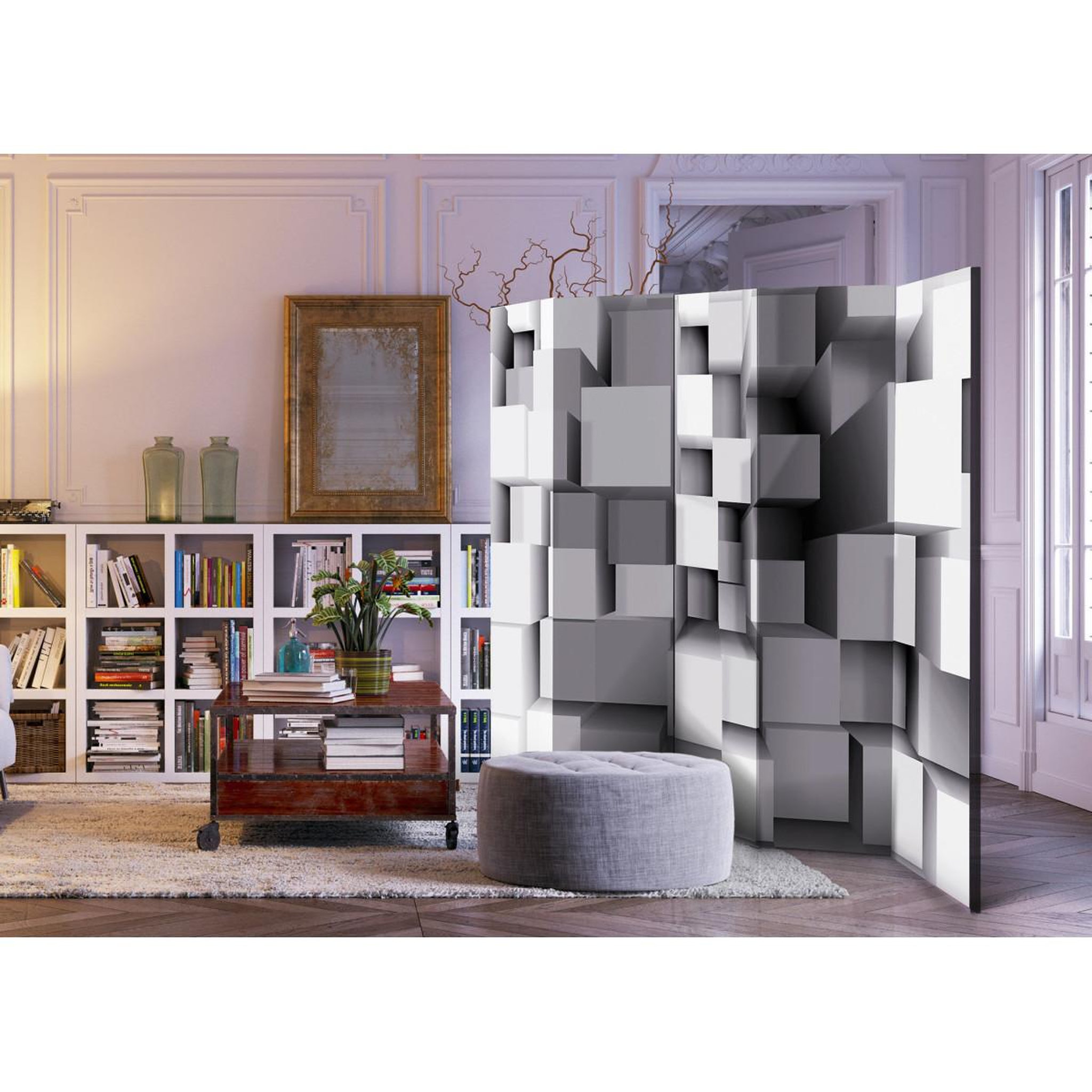 Voir la diapositive 2 : Paris Prix Paravent 5 volets  geometric puzzle  172x225cm