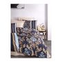 Voir la diapositive 3 : GENERIQUE Parure de lit - 1 housse de couette 220 x 240 cm + 2 taies d'oreiller 60 x 60 cm - 100 % polyester microsatin - Bleu
