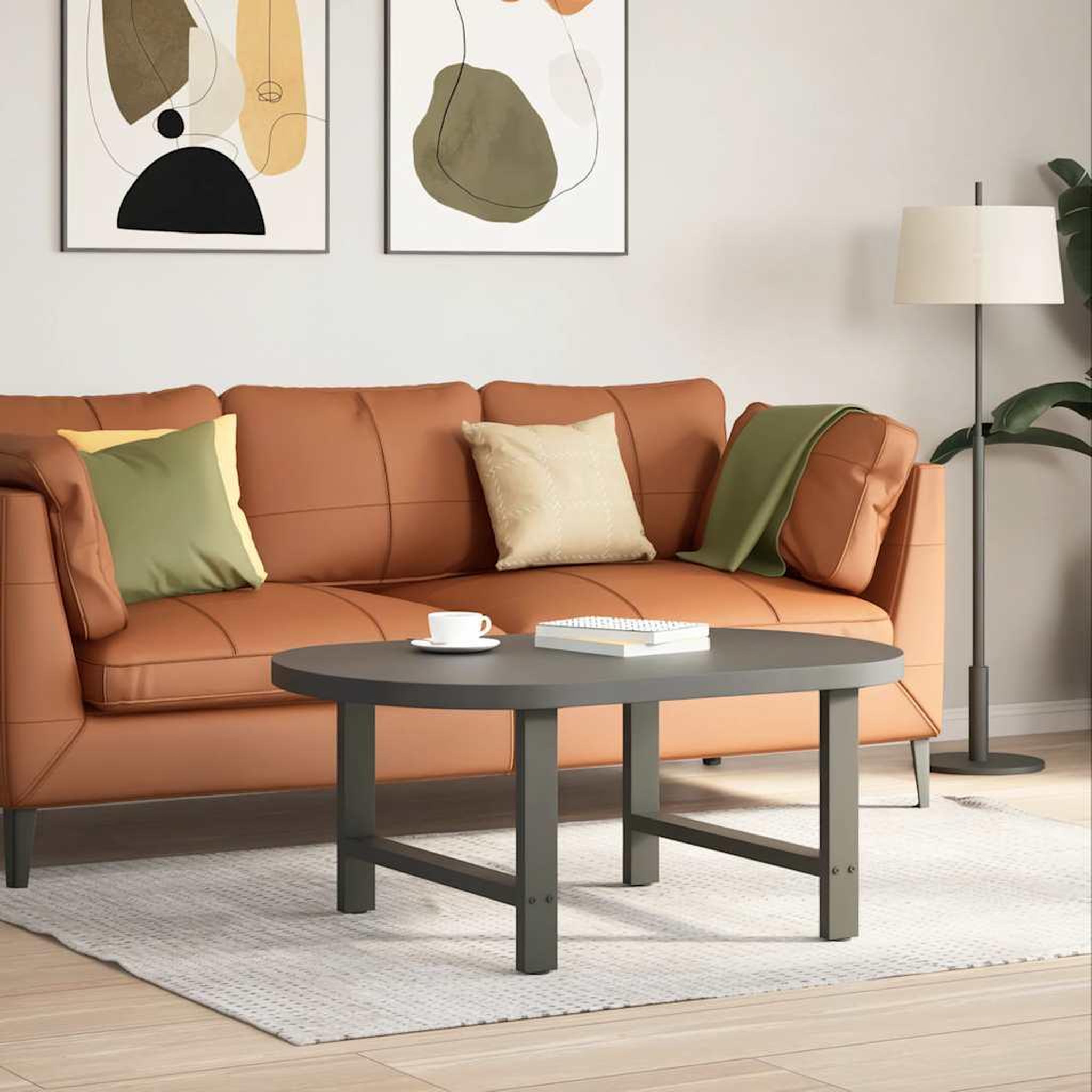 Voir la diapositive 2 : VIDAXL Pieds de table basse anthracite 2 pcs 70x(42-43) cm acier