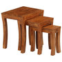 Voir la diapositive 2 : VIDAXL Table gigogne 3 pcs Bois massif d'acacia 50x35x50 cm Marron