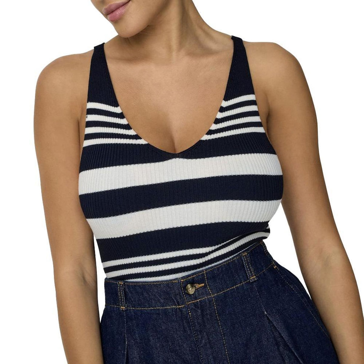 Only Débardeur Marine/Blanc Femme Only Orvieto