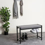 Voir la diapositive 5 : Paris Prix Banc Rangement à Chaussures  Elia  75cm Gris & Noir