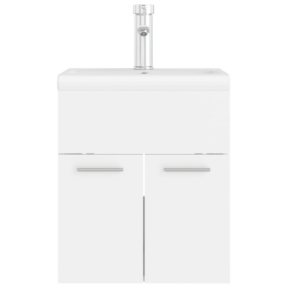 VIDAXL Armoire d'evier avec lavabo integre Blanc Bois d'ingenierie