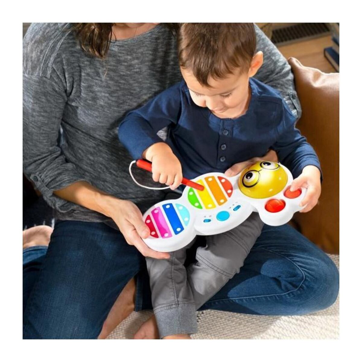 BABY EINSTEIN BABY EINSTEIN Xylophone avec sons et lumieres, 2 modes de jeu, 16 sons, 2 formes abatibles, contrôle volume