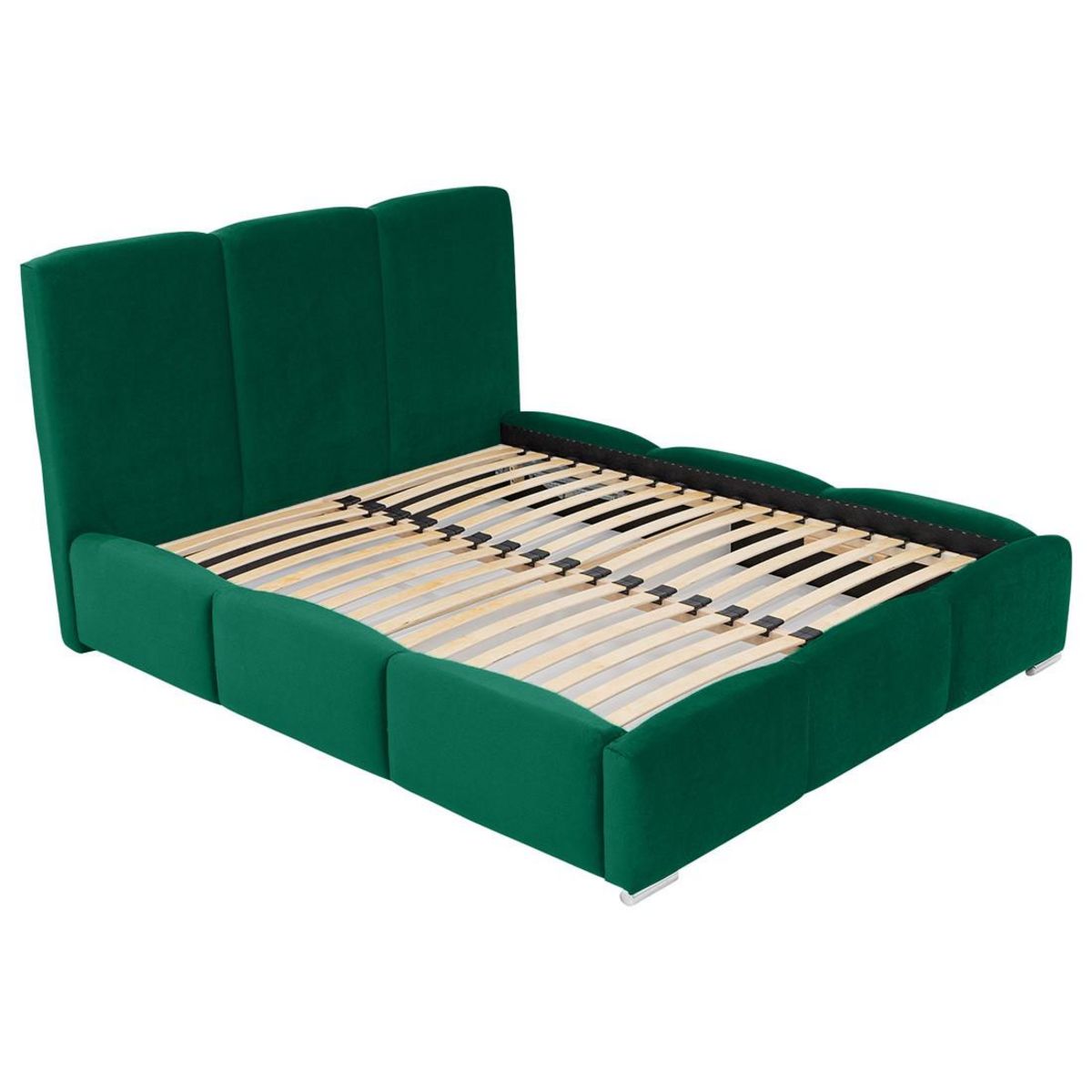 BEST MOBILIER Noa - lit coffre - 140x200 cm - en velours - sommier inclus