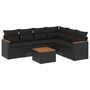 Voir la diapositive 2 : VIDAXL Salon de jardin 7 pcs avec coussins noir resine tressee