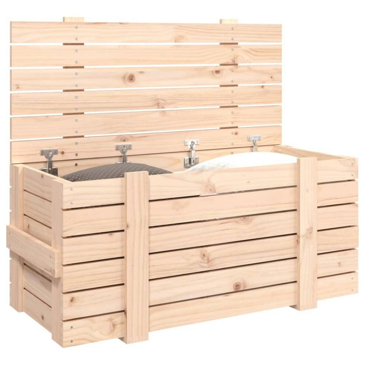 VIDAXL Boîte de rangement 91x40,5x42 cm Bois massif de pin