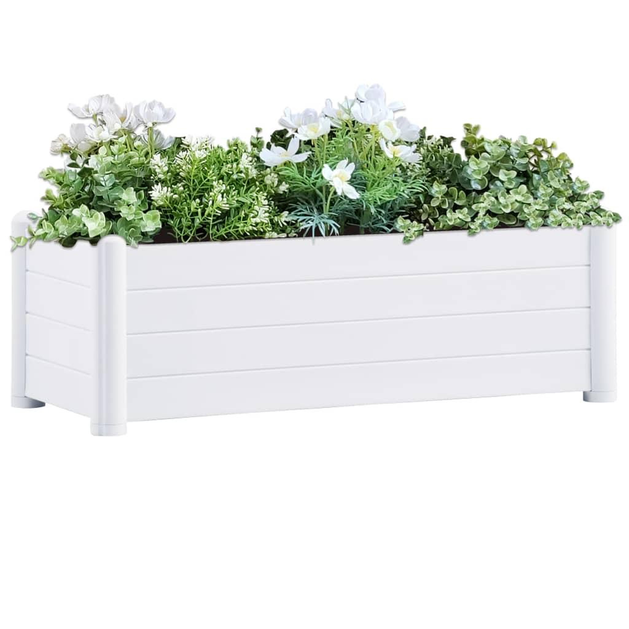 Voir la diapositive 1 : VIDAXL Lit sureleve de jardin PP Blanc 100x43x35 cm